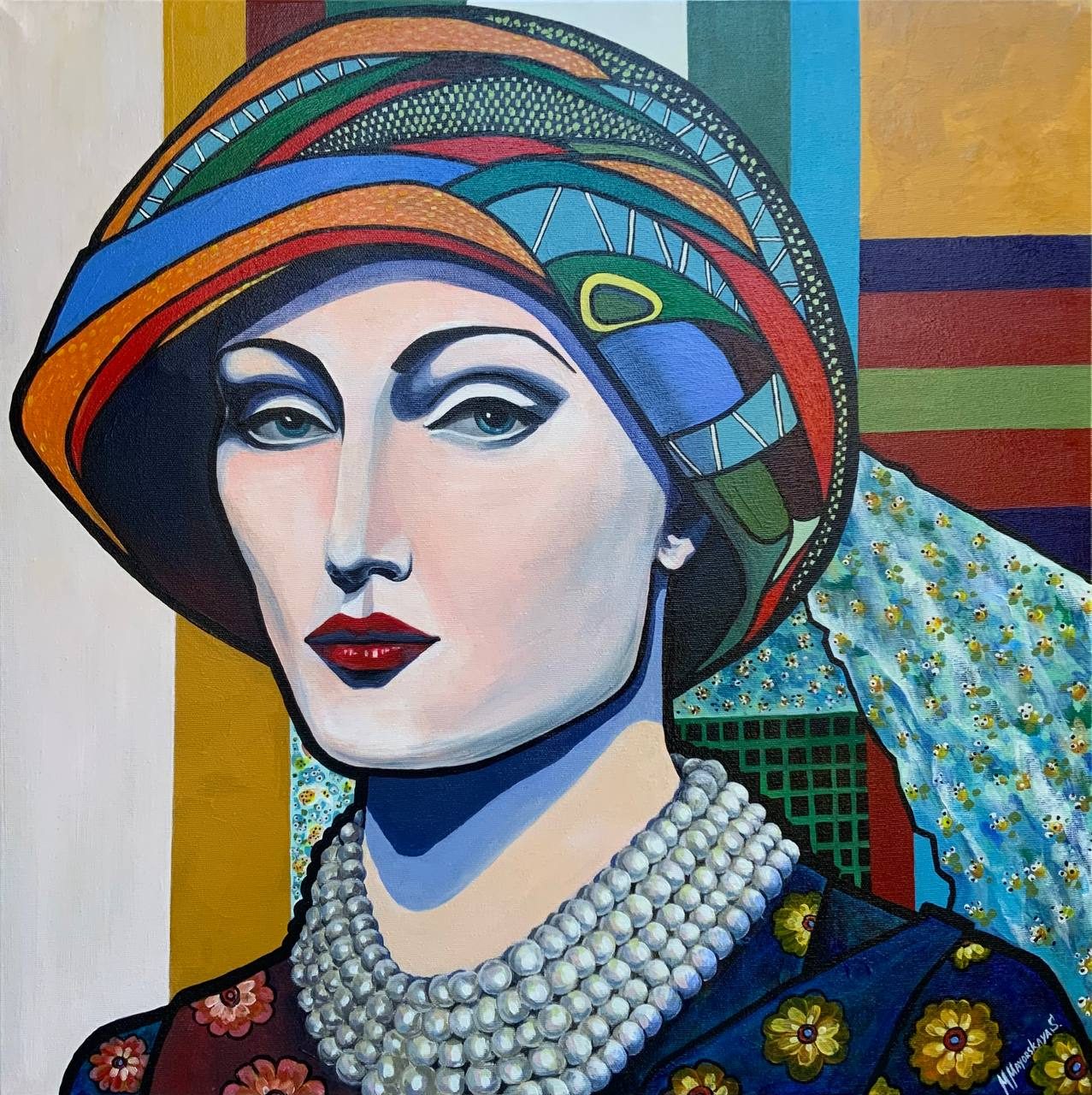 La donna col basco colorato